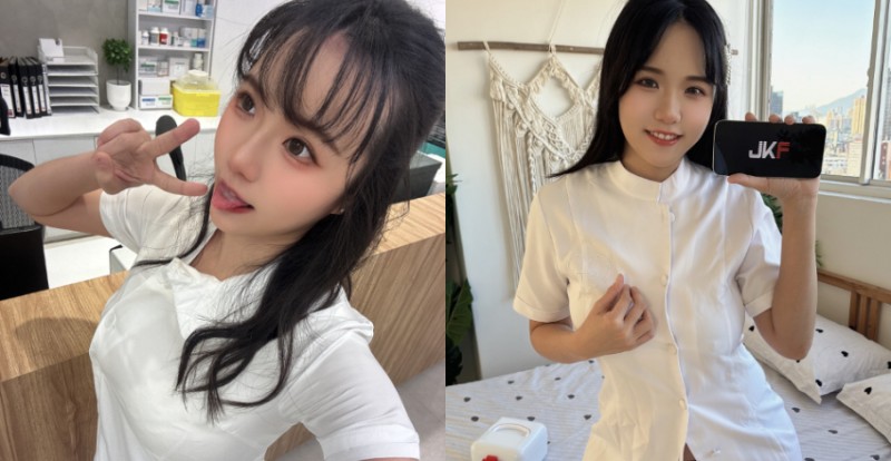 巨乳護理師上班偷懶照流出　制服底下竟藏暴力身材！