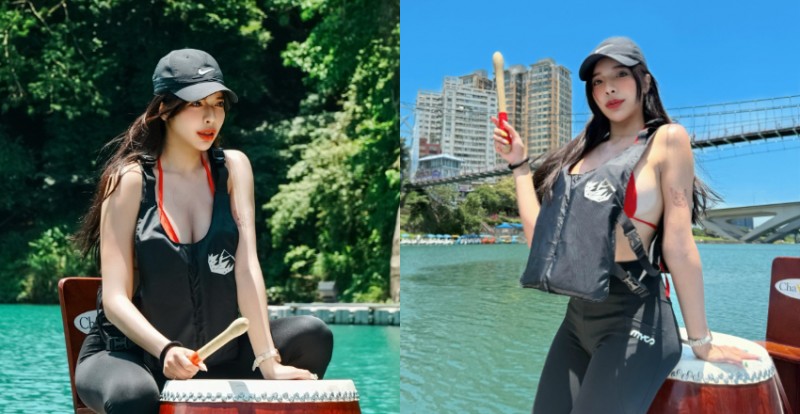 性感龍舟正妹鼓手爆乳擊鼓　熱血帶領隊員衝向終點！