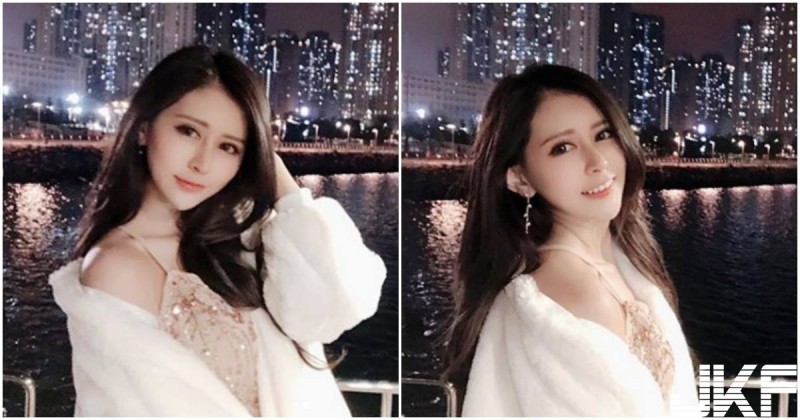 正妹子茜維多利亞港「回眸一笑」，漂亮容顏跟夜景一樣美啊！