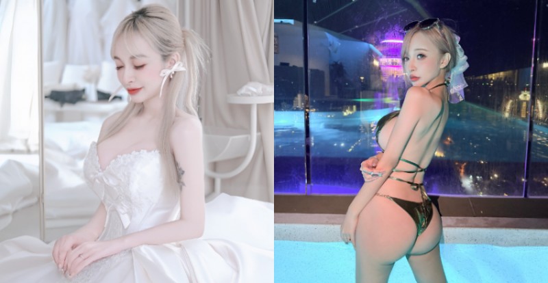 太婆了！豪乳小隻馬《嵐芯語》絕美婚紗照曝光　又甜又性感