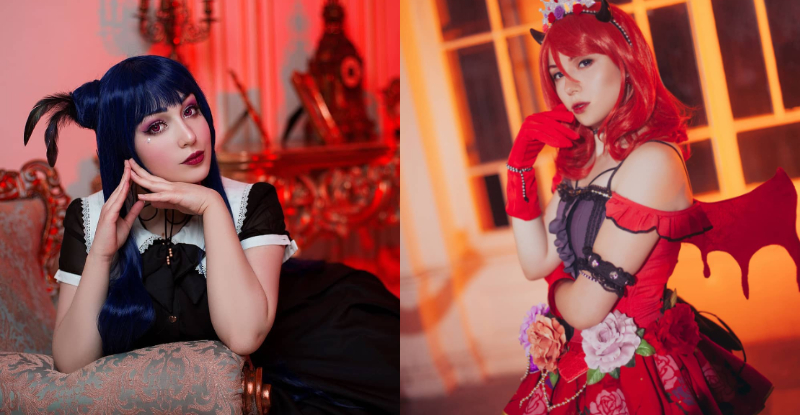 正妹Coser慘遭身後鏡子出賣　短裙下腿間風光乍現…黑色小褲褲全被看光