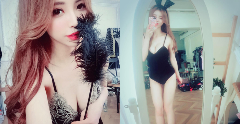 火辣性感蕾絲!「美奶深溝」小萌兔，就是要任你調教被征服~!