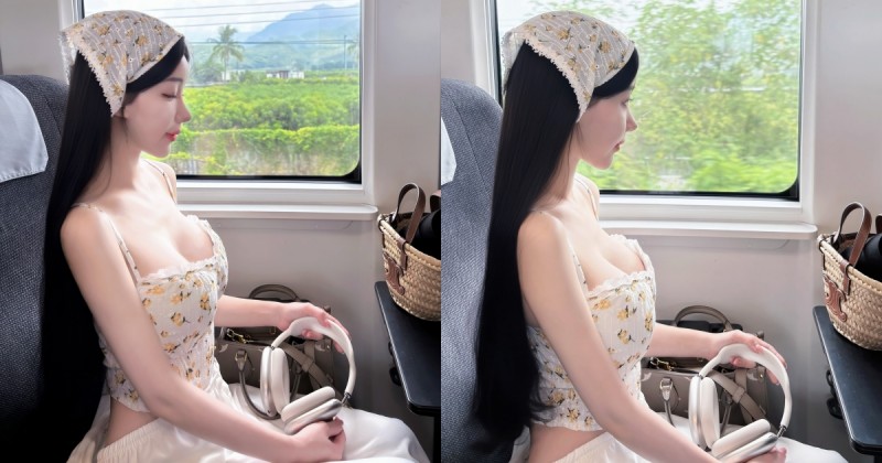 連假搭車注意！轉頭看見「爆乳小仙女」Miyo米優，比窗外風景還吸睛
